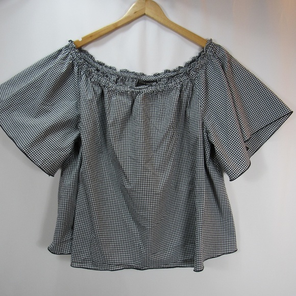 Lane Bryant Tops - Lane Bryant Black White Gingham Check Blouse Top